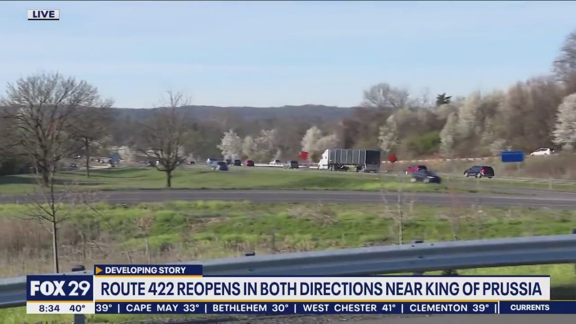 Route 422 reopens in both direction near King of Prussia